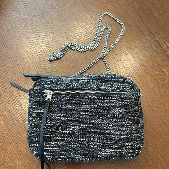 All Saints Fleur de Lis tweed Crossbody Bag - Picture 2 of 3